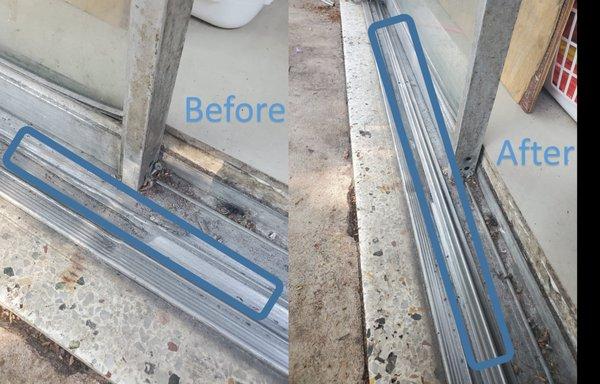 Sliding door track replacement / repair