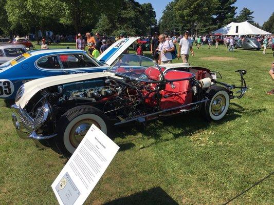 1953 Corvette cut in half for factory fitting