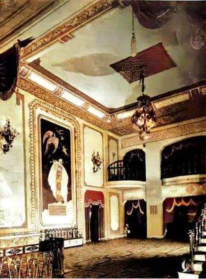 Kenosha's original GATEWAY Theatre (now RHODE Theatre) Grand Lobby wall detail and Ladies Lounge entrance at left.