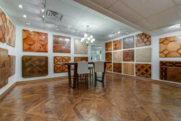 French-Brown's pattern showroom with custom wood patterns fit to your room