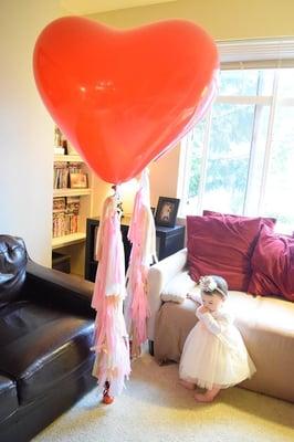 Gorgeous heart balloons Up and Up did for my little one's Valentine Birthday Party!