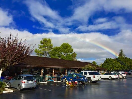 A beautiful rainbow at the hardware store.