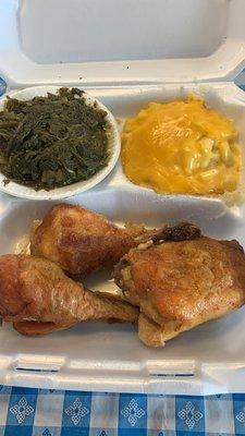 Sunday special mustard  greens and baked chicken dark meat