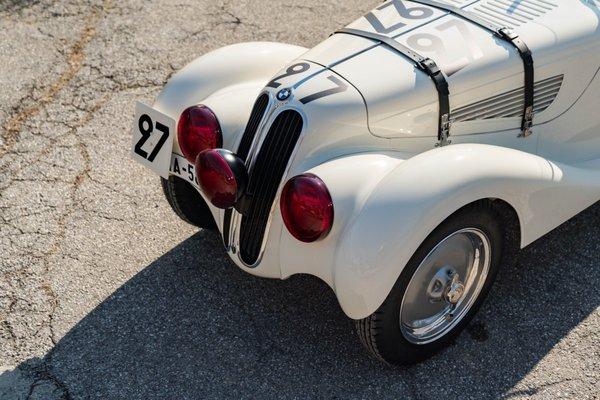 We can recreate any vintage or hard to find graphic, like original racing numbers on this BMW 328 Roadster from the 1939 Le Mans!