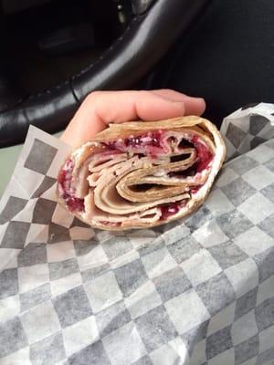 1/2 Turkey cranberry cream cheese wrap