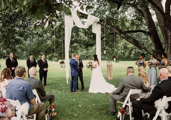 Natural beauty for ceremonies under our trees.  You may use our lanterns to hang.