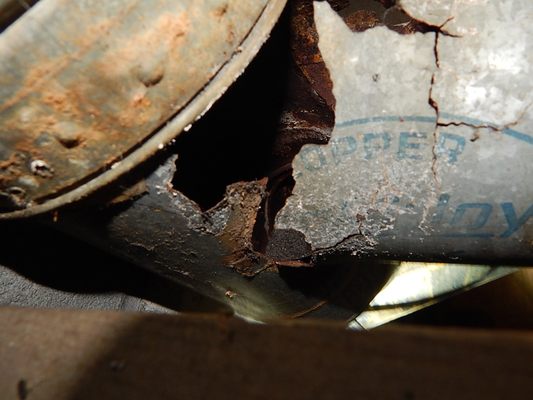 Corroded furnace flue pipe, CO poisoning hazard! Glenmont, NY