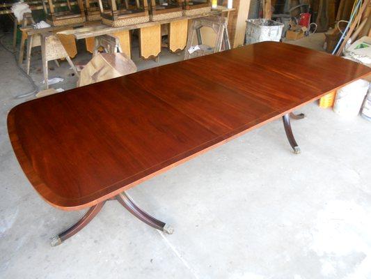 Sheraton dining table after refinish.