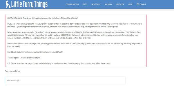 Little Furry Things Customer Portal - Very easy to use and navigate!