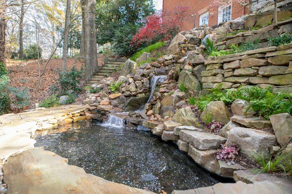 We installed a beautiful koi pond for our customer to enjoy.