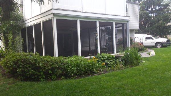 Screen Porch porch re-screened in Doylestown Borough, Bucks County PA