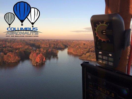 Morning flight over Alum Creek in the Lewis Center area