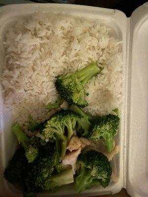 Healthy options. Steamed chicken and broccoli