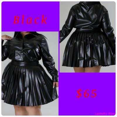 Skirt set 2X leather Black