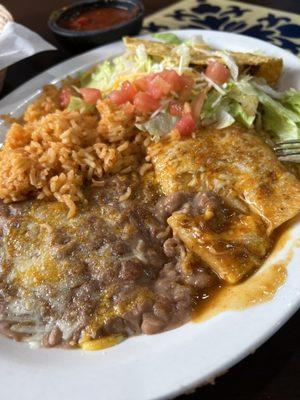 Cheese Enchiladas and a taco