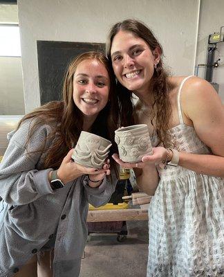 Awesome results from one of Black Oak's mug assembly classes!