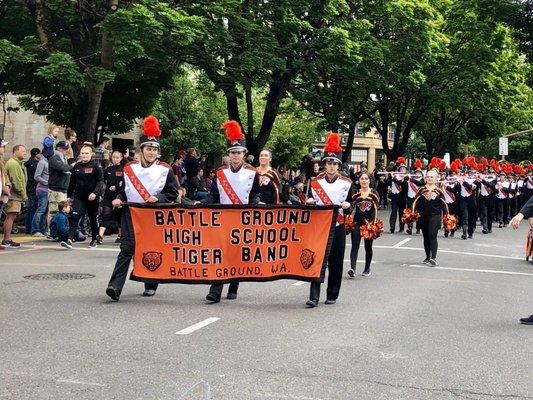 Battle Ground High School Tiger Band - Grand Floral Parade - Portland Rose Festival