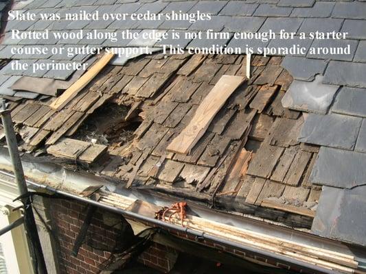 We were hired to advise during a remodeling project-look what we discovered when the roofer started to tear off the roof.