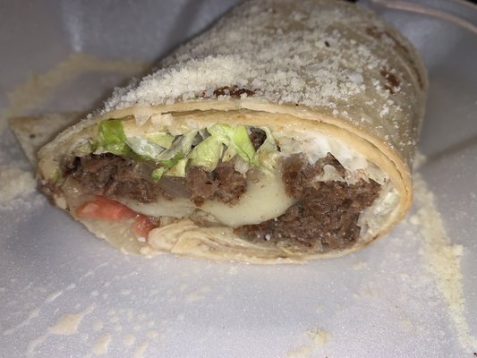 CheeseSteak Wrap (this is only half of it!)  this thing is huge and completely amazing!!!!!