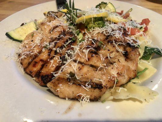 Lemon Rosemary Chicken with Bow tie pasta.