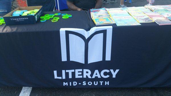 Literacy vendors supporting this terrific event. They're providing free books and an opportunity to sign up to the literacy program.