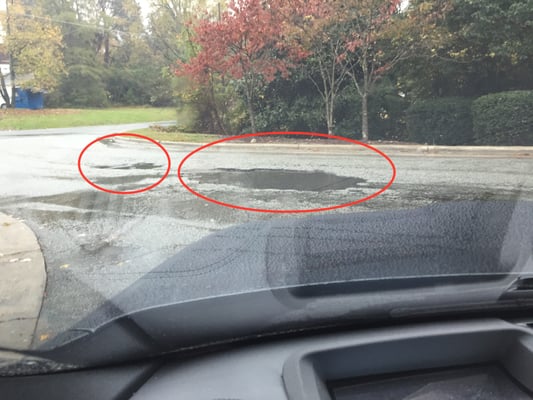 potholes at the entrance 11/10/2015