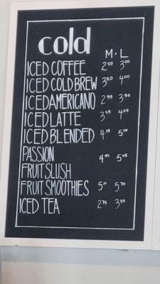 Prices on iced items