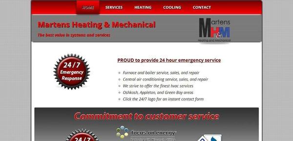 Responsive Wordpress website for Marten's Heating & Mechanical