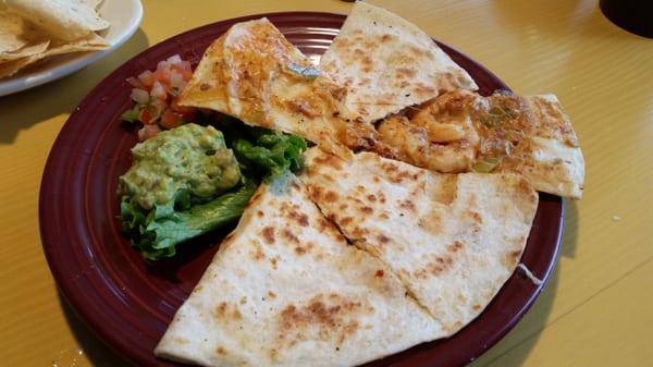 Chipotle shrimp quesadilla.