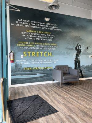 The wall and statement at Stretch Zone