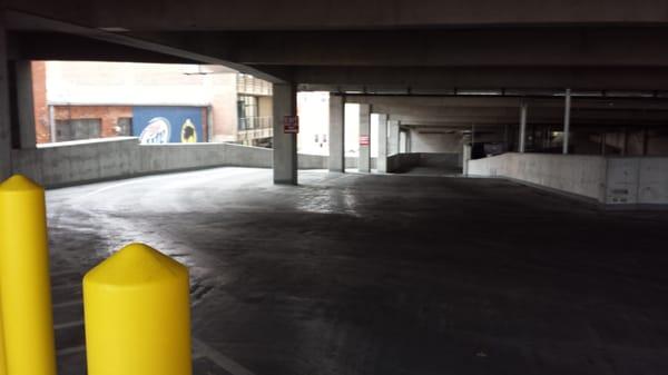 Parking ramp inside Larson Building