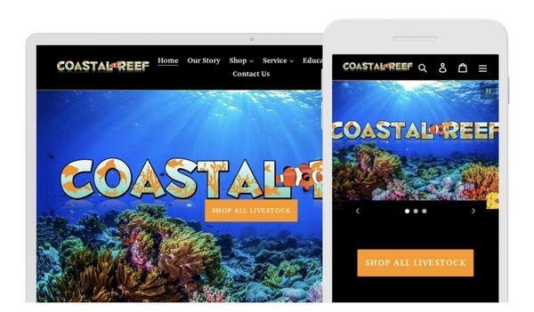 Client Site we built for Coastal Reef Aquariums of Wilmington, NC