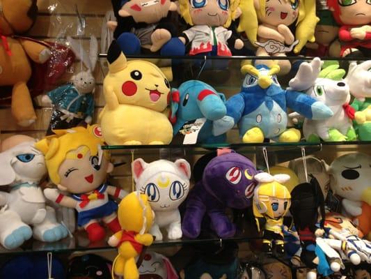 Cute pikachu, sailor moon and other anime plush toys