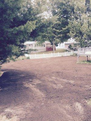 Hauled and Spread 110 yards of screened loam for new lawn install