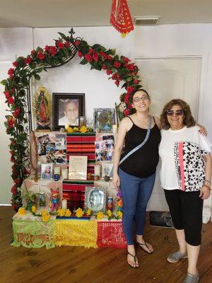 The day of the dead family memorial in the shop.