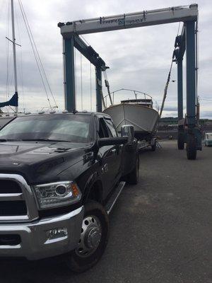 Large boat trailer rental available through PNW Transport.