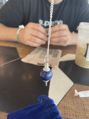 Sodalite pendulum