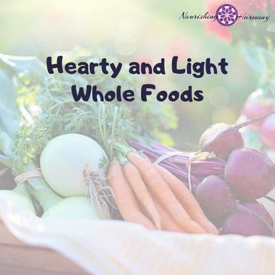 Eating a balance of hearty warm comforting cooked foods mixed with a variety of cooler, raw whole foods helps any body type stay healthy.