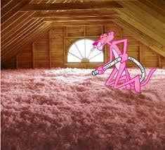 We hired the Pink Panther to install blown insulation.