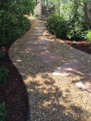 Flagstone pathway project. Point Loma.