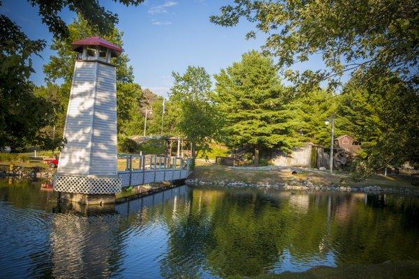 Lighthouse on pond