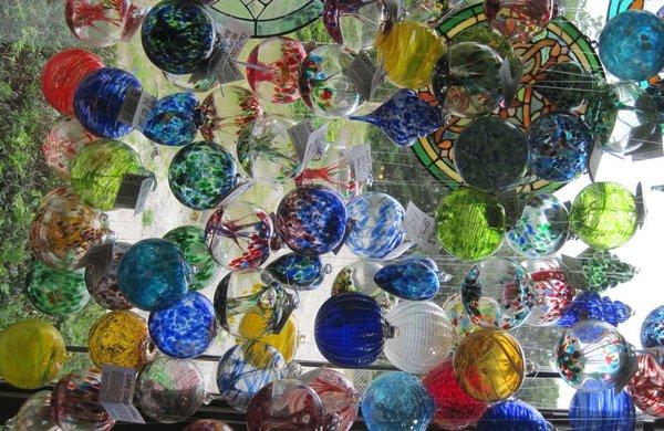 Great assortment of blown glass ornaments and with balls - all at great prices