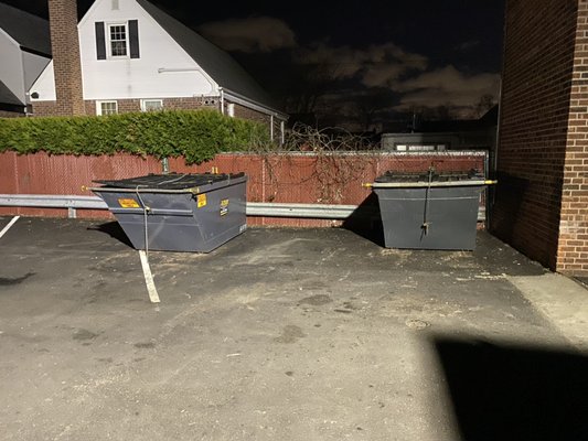 We sweep around the dumpsters