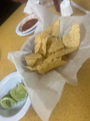 Chips and salsa free!!! Limes opinion request!!