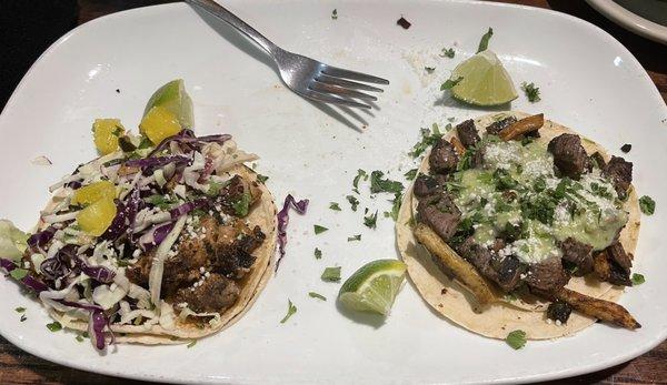 Al pastor and asada tacos