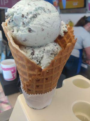 Mint chocolate chip w/ Waffle cone