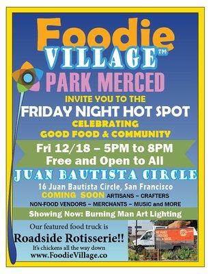 Foodie Village flyer for Park Merced.