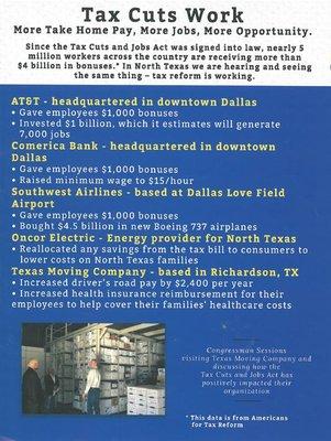 Congressman Pete Sessions talks about Texas Moving Co., Inc in his most recent publication to his constituents. Texas Moving Company