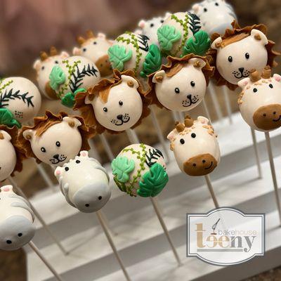 Safari theme baby shower cake pops