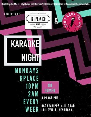 Check us out every Monday night at R Place Pub!